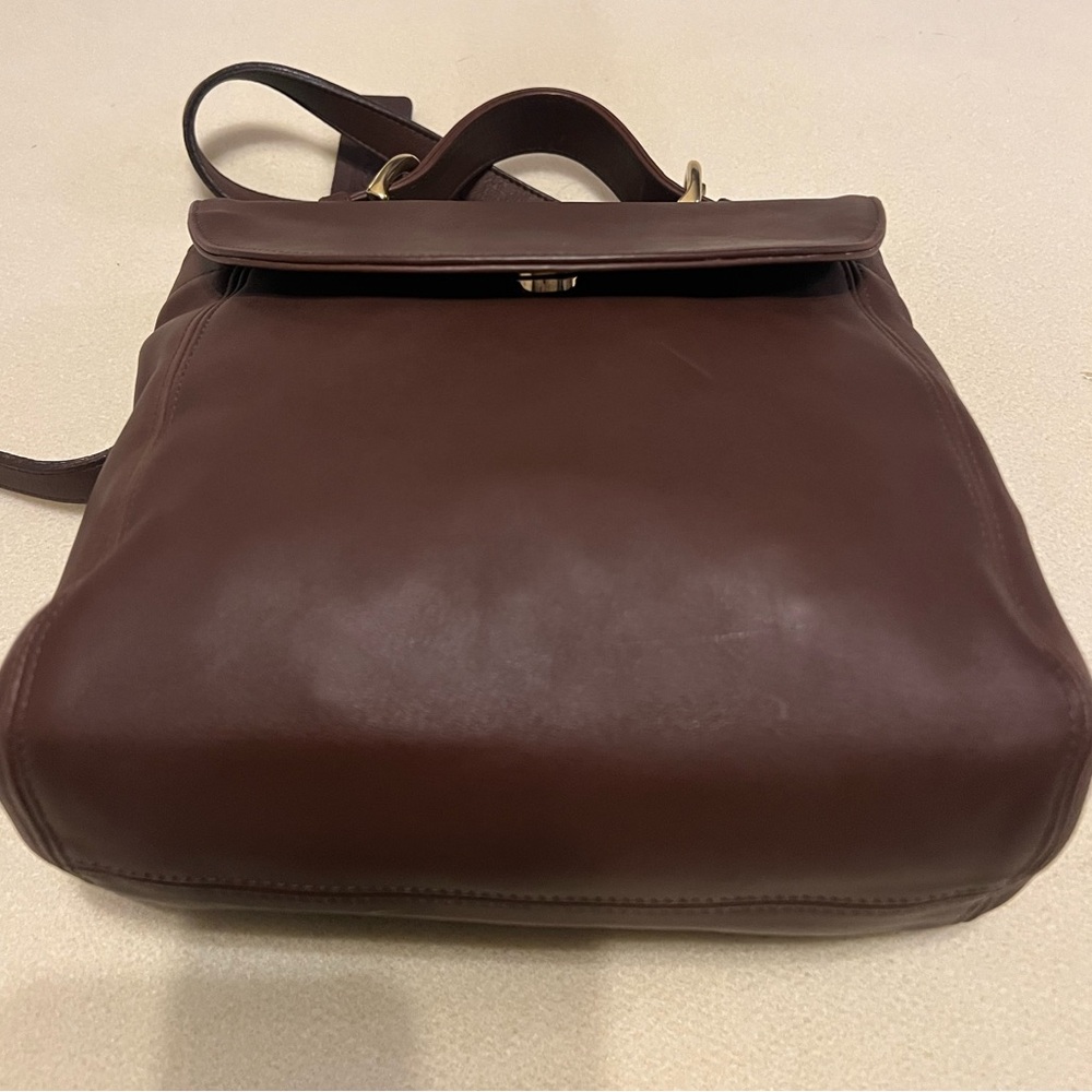 Coach Brown Leather Top-Handle Satchel with Gold Hardware - Picture 8 of 16